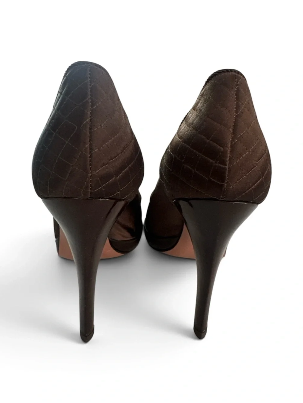 LES TROPEZIENNES  Massimo Palazzo EU39 Elegant Brown Satin Women's High Heels